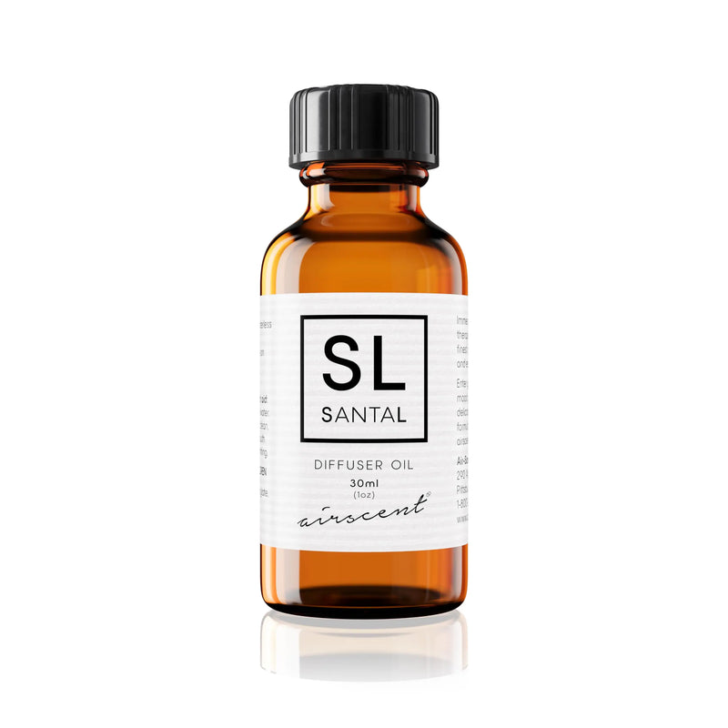 Santal Diffuser Oil - AirScent Santal Essential Oil Blend for Aromatherapy Diffusers and Humidifiers - 30 mL 1 fl oz Glass Dropper Bottle